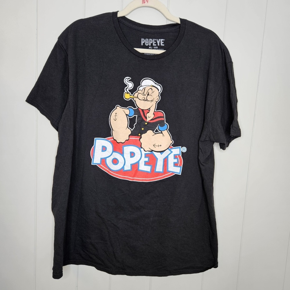 Popeye Tee‎ Shirt Black Size XL